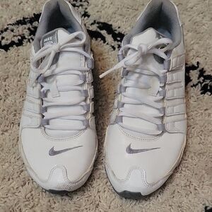 Nike White and Silver Athletic Shoes